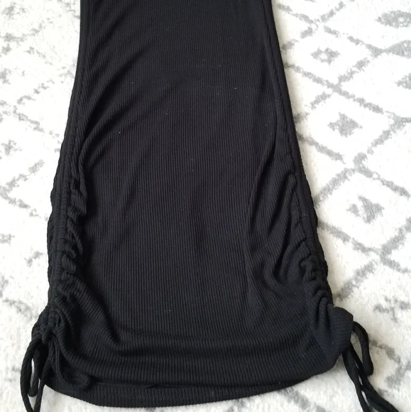 Windsor Ribbed Cinched Black Tank Dress Sz L - Picture 13 of 13